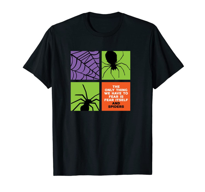 Fear Of Spiders Funny Vintage Retro Halloween Pop Art Unisex T-Shirt