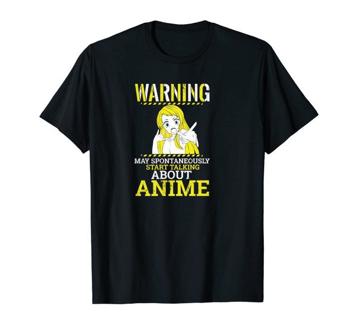 Funny Anime Warning Japanese Cartoons Cosplay Character Unisex T-Shirt