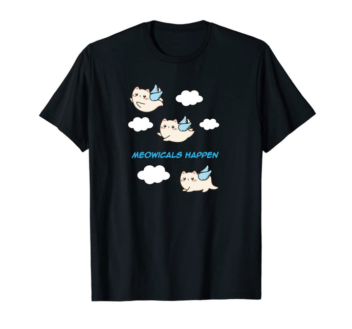Flying Cats | Girls | CUTE Kawaii | Meowicals Happen | Women Unisex T-Shirt
