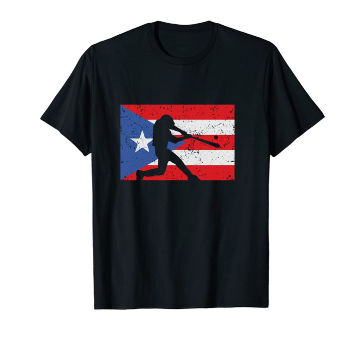 Baseball Puerto Rican Distressed Vintage Flag Unisex T-Shirt