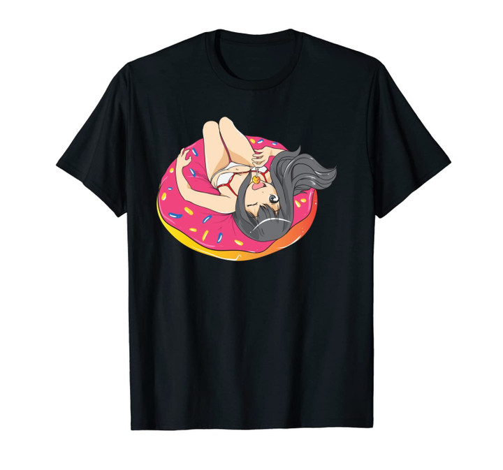 Pink Donut Pool Float - Cute Japanese Anime Unisex T-Shirt