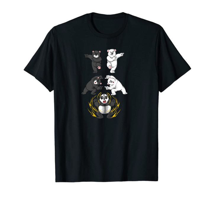 Cute Black And White Bear Into Panda Fusion Funny Gift Unisex T-Shirt