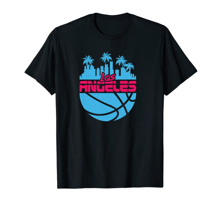 Vintage Los Angeles Cityscape Retro Basketball 80's Unisex T-Shirt