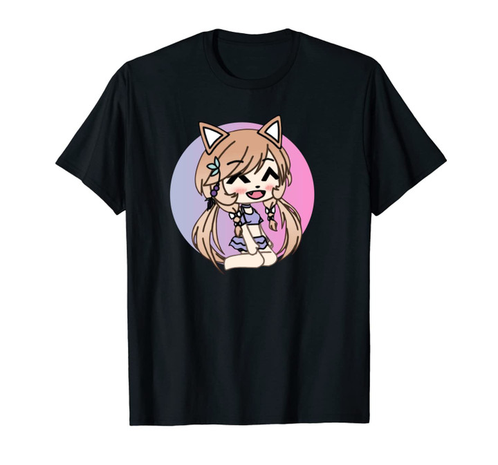 Cute Chibi style Kawaii Anime Kitty Girl Chan with Cat Ears Unisex T-Shirt
