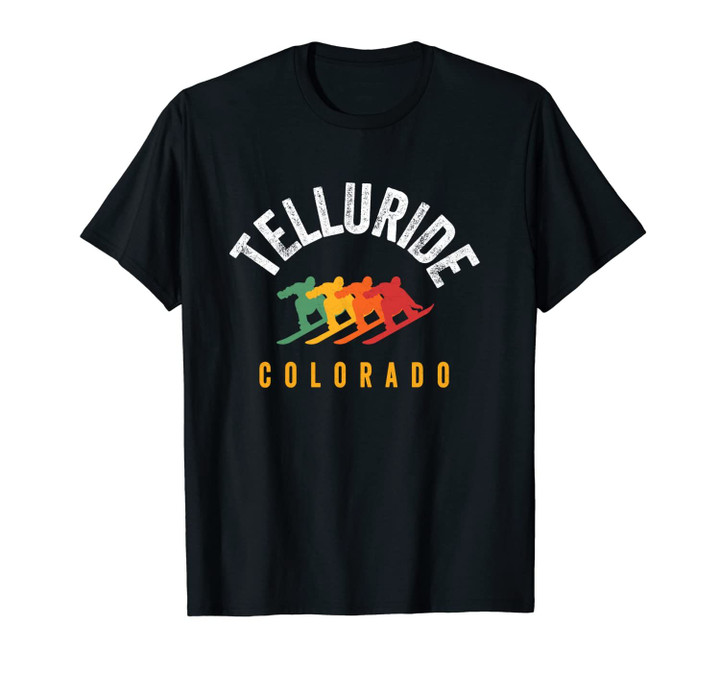 Retro Telluride Unique CO Colorado Mountain Snowboard Unisex T-Shirt