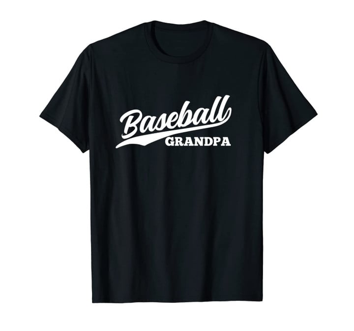 Baseball Grandpa 1970s Retro Cursive Font Dark Unisex T-Shirt