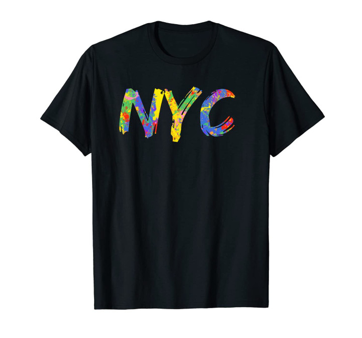 Colorful Rainbow New York City Artwork City Pride Gift NYC Unisex T-Shirt