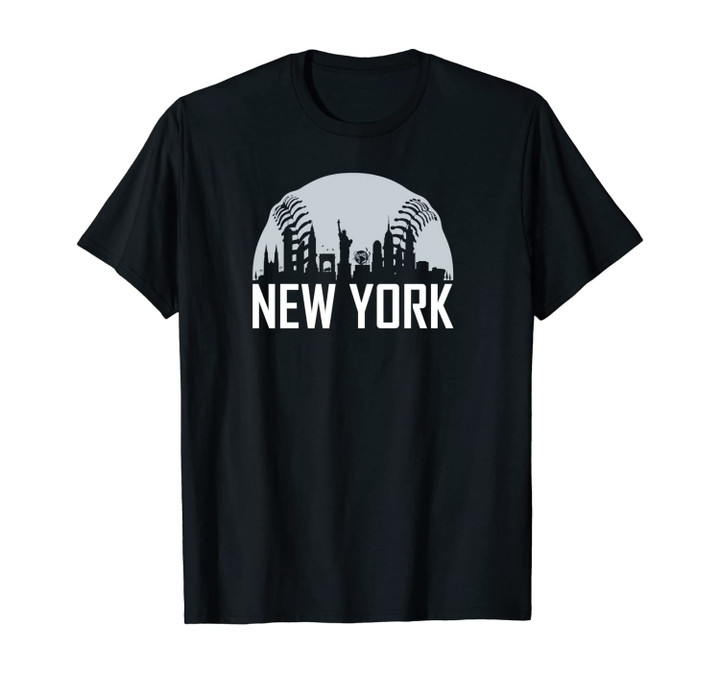 Vintage New York City Downtown NY Skyline Baseball Unisex T-Shirt