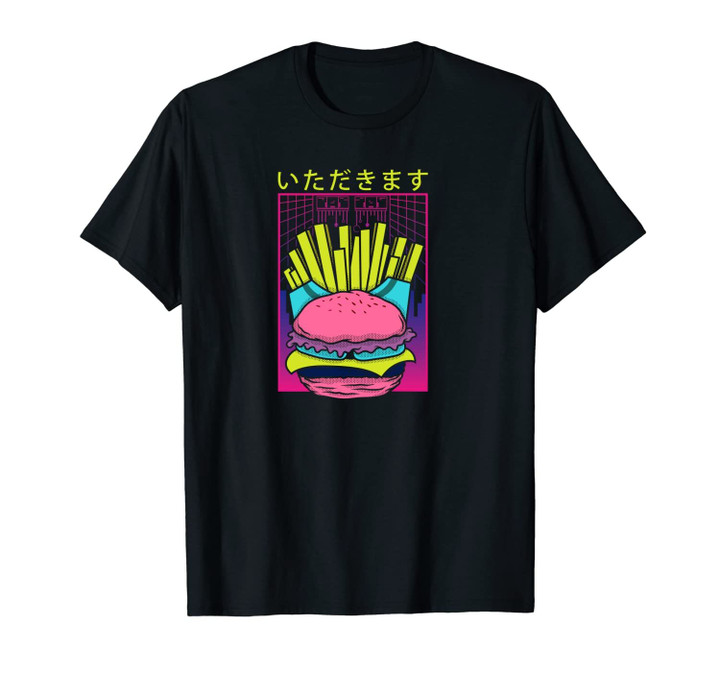 Vaporwave Synthwave Retrowave Burger & Fries Fastfood Unisex T-Shirt