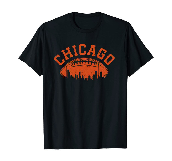 Chicago Football Skyline | Vintage Illinois Bear Gift Unisex T-Shirt