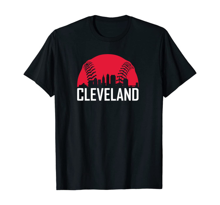 Cleveland Baseball Hometown Skyline Vintage Ohio CLE Retro Unisex T-Shirt