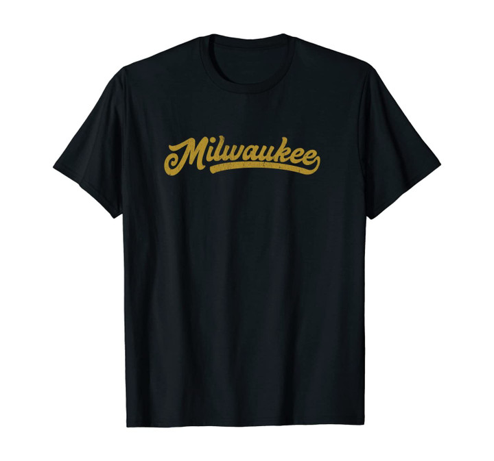 I Love Milwaukee MKE Vintage Baseball Sports Script Unisex T-Shirt