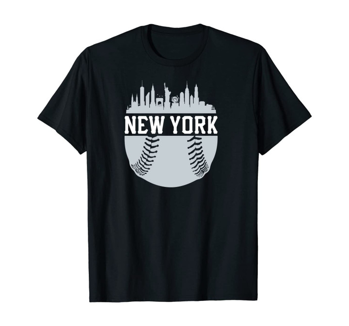 Vintage New York City Downtown NY Skyline Baseball Unisex T-Shirt