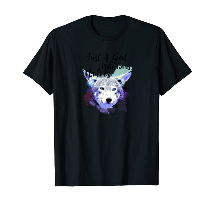 Just A Girl Who Loves Wolves - Watercolor Wolf Unisex T-Shirt