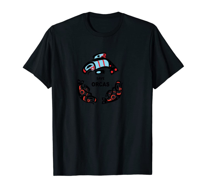 Save the Orcas - NW Coast Indian Style Formline Design Unisex T-Shirt