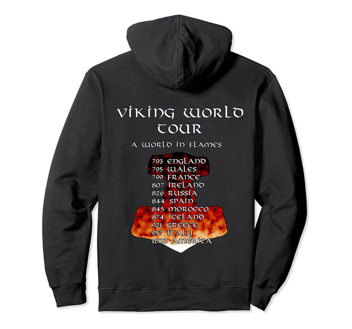 Viking World Tour Pullover Hoodie Funny Pagan Back print, T-Shirt, Sweatshirt