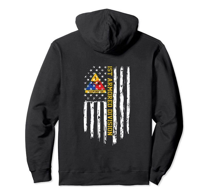 1st Armored Division American Flag Pullover Hoodie, T-Shirt, Sweatshirt