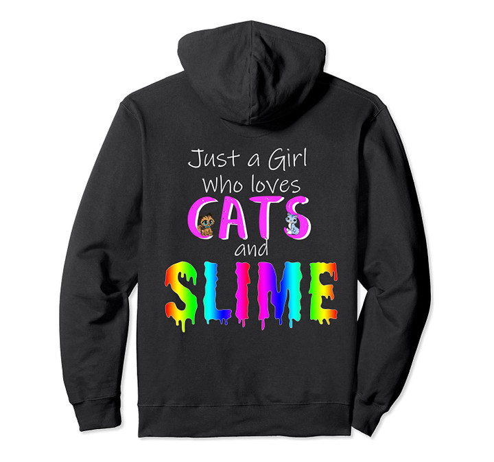 CATS AND SLIME JUST A GIRL WHO LOVES Girls Cat Outfit Gift Pullover Hoodie, T-Shirt, Sweatshirt