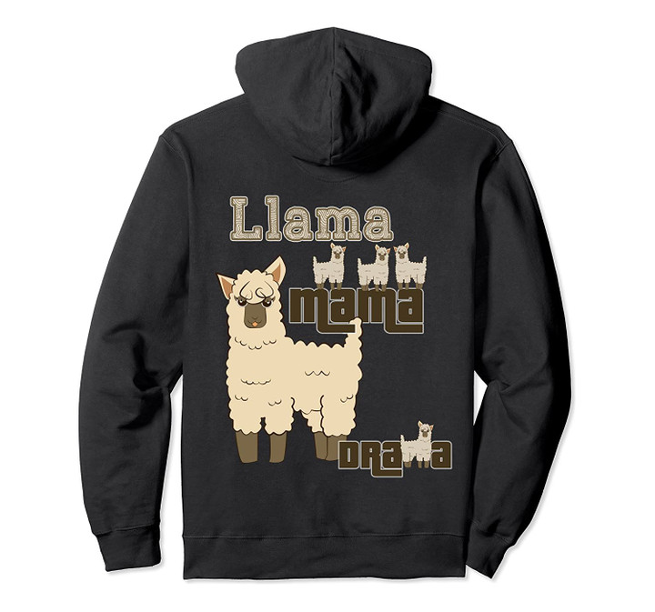 Cute Cartoon Llama Mama Drama Hoodie Pullover Sweatshirt, T-Shirt, Sweatshirt