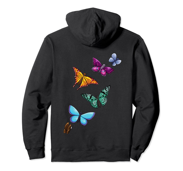 Butterfly Graphic Fun Garden Entomology Pullover Hoodie, T-Shirt, Sweatshirt
