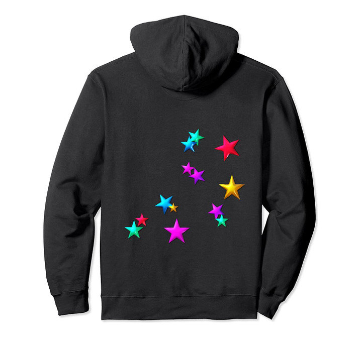 Stars Colorful Fun Graphic Design Pullover Hoodie, T-Shirt, Sweatshirt