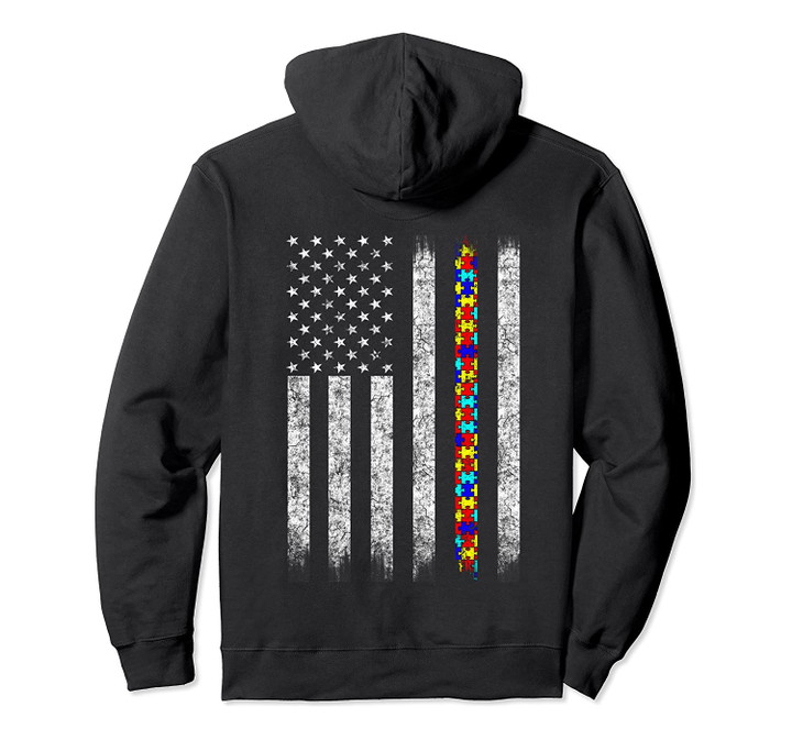 Autism Awareness American Flag Hoodie, T-Shirt, Sweatshirt