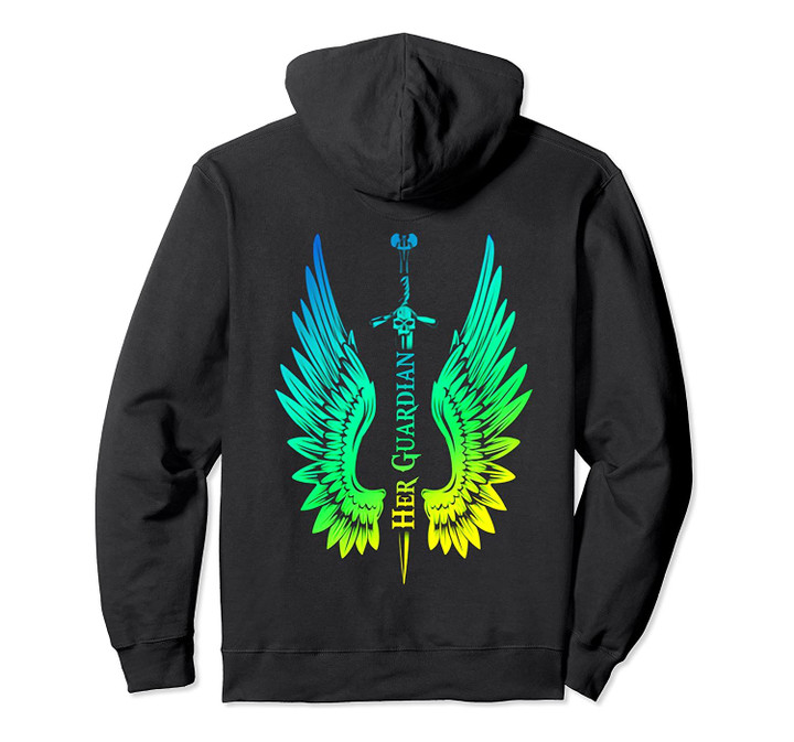 Her Guardian Husband Boyfriend Matching Outfit With Wings Pullover Hoodie, T-Shirt, Sweatshirt