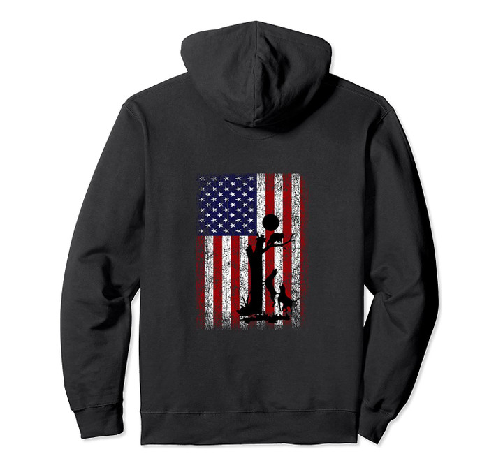 Patriotic Coon Hunting Dogs American Flag Pullover Hoodie, T-Shirt, Sweatshirt