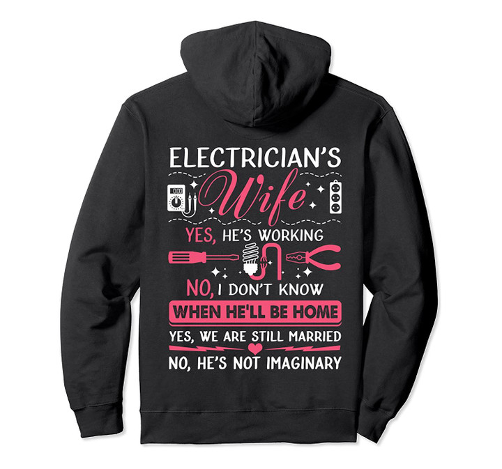 Electrician's Wife Funny Electrician Gift Pullover Hoodie, T-Shirt, Sweatshirt