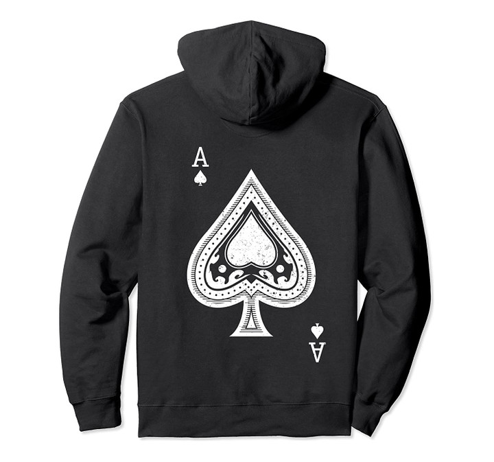 Ace of Spades Hoody for Men & Women White Print Hoodie BACK, T-Shirt, Sweatshirt