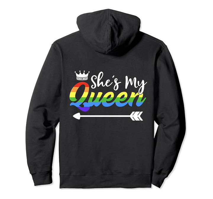 Matching Lesbian Couple Gift Her Queen Girlfriend LGBT Pride Pullover Hoodie, T-Shirt, Sweatshirt