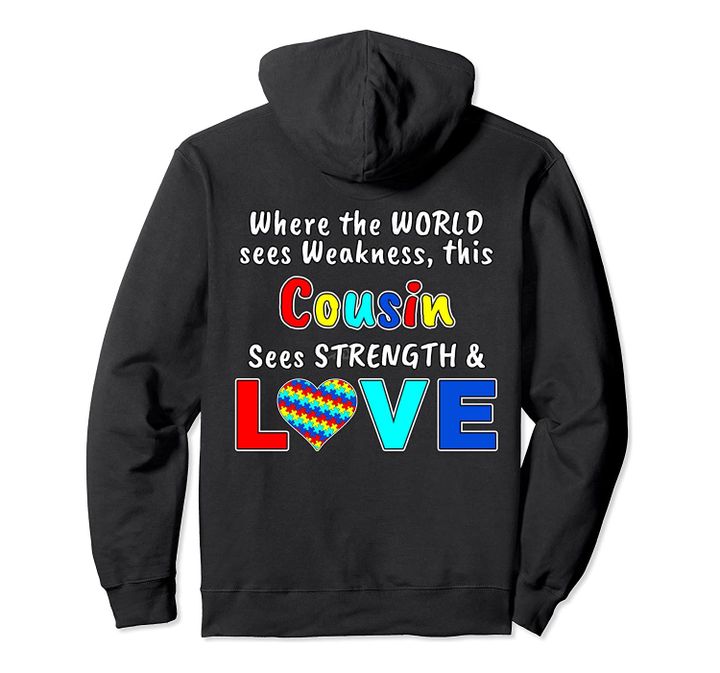 Autism Awareness Cousin Strength Love Pullover Hoodie, T-Shirt, Sweatshirt