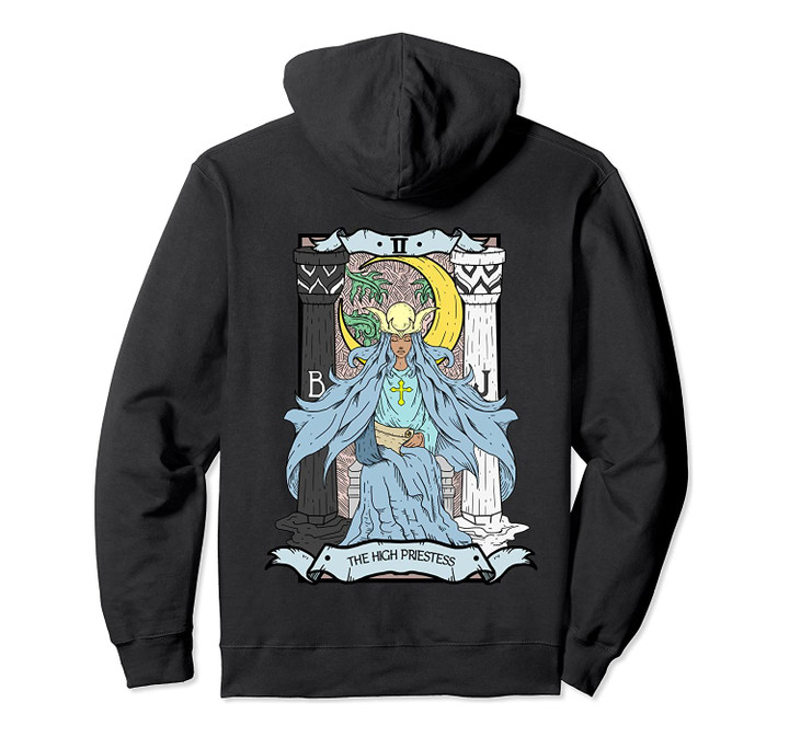 Tarot Card The High Priestess II Occult Vintage Color Pullover Hoodie, T-Shirt, Sweatshirt
