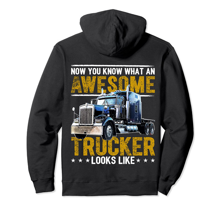 Awesome Trucker Big Rig Semi-Trailer Truck Driver Gift Men Pullover Hoodie, T-Shirt, Sweatshirt