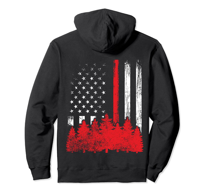 Thin Red Line American Flag Wildland Firefighter Hoodie Gift, T-Shirt, Sweatshirt