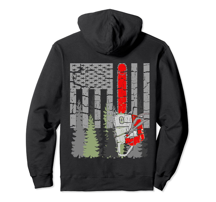 Thin Red Line Chainsaw and Woods Hooded Sweatshirt, T-Shirt, Sweatshirt