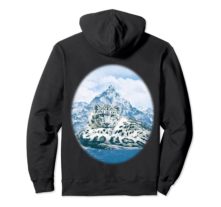 Snow Leopard Over the Mountains Pullover Hoodie, T-Shirt, Sweatshirt