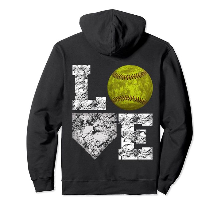 Softball Distressed Ball Cute Mom Love Pullover Hoodie, T-Shirt, Sweatshirt