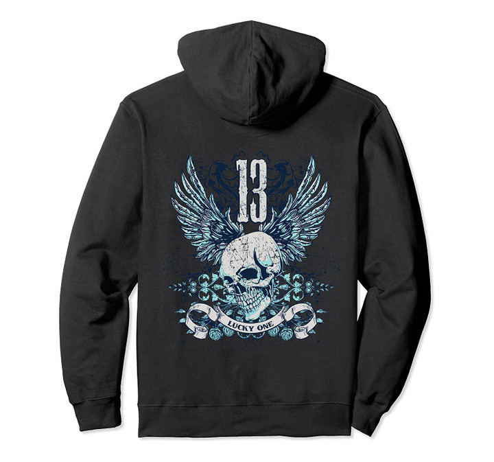 Awesome Grunge Lucky 13 Years Old Birthday Pullover Hoodie, T-Shirt, Sweatshirt
