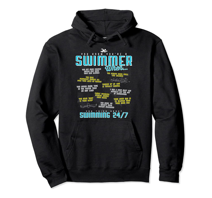 You Know You're A Swimmer When Funny List For Swim Pullover Hoodie, T-Shirt, Sweatshirt
