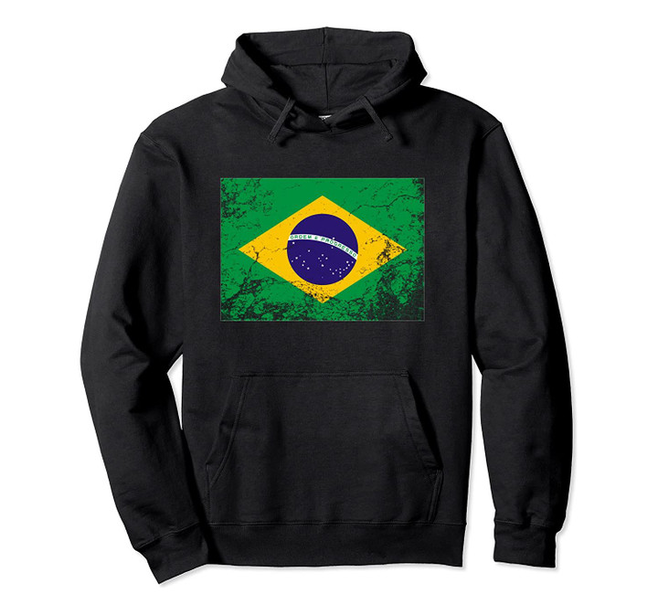 Brazilian National flag vintage gift Pullover Hoodie, T-Shirt, Sweatshirt