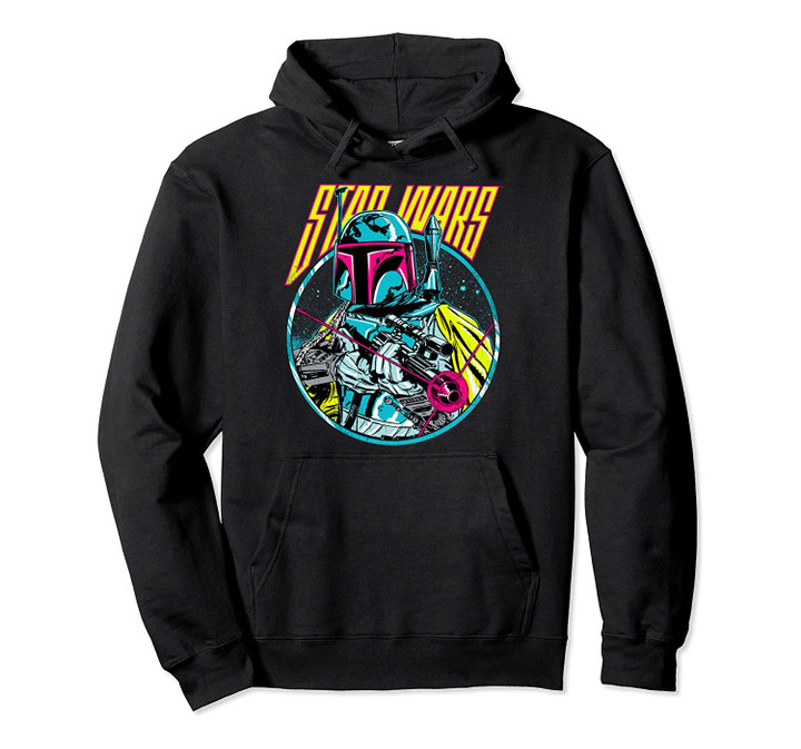 Star Wars Boba Fett Neon Blaster Vintage Graphic Hoodie, T-Shirt, Sweatshirt