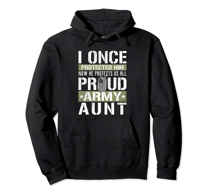 Proud Army Aunt Support Military Nephew Pullover Hoodie, T-Shirt, Sweatshirt
