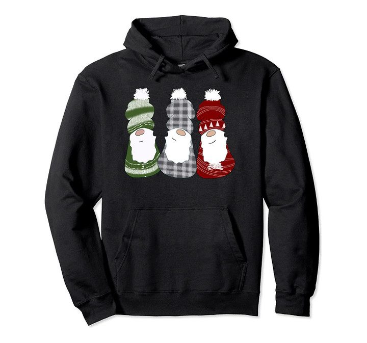 Three Christmas Gnomes In Christmas Sweaters Stocking Hats Pullover Hoodie, T-Shirt, Sweatshirt