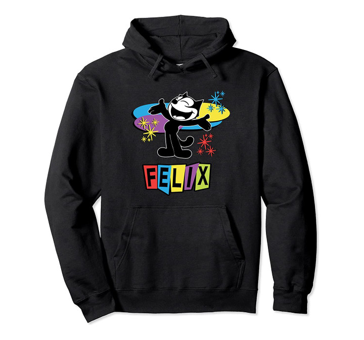 Felix Cat Comics Retro Futurist TV in Joyful Happy Design Pullover Hoodie, T-Shirt, Sweatshirt
