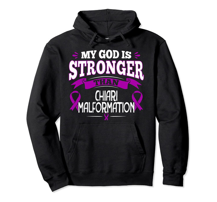 Chiari Malformation Awareness Gift - Purple Ribbon Pullover Hoodie, T-Shirt, Sweatshirt