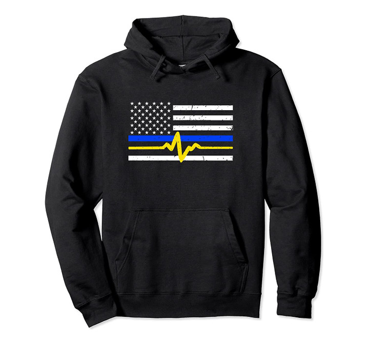 Police Dispatcher - Thin Gold Line Flag Pullover Hoodie, T-Shirt, Sweatshirt