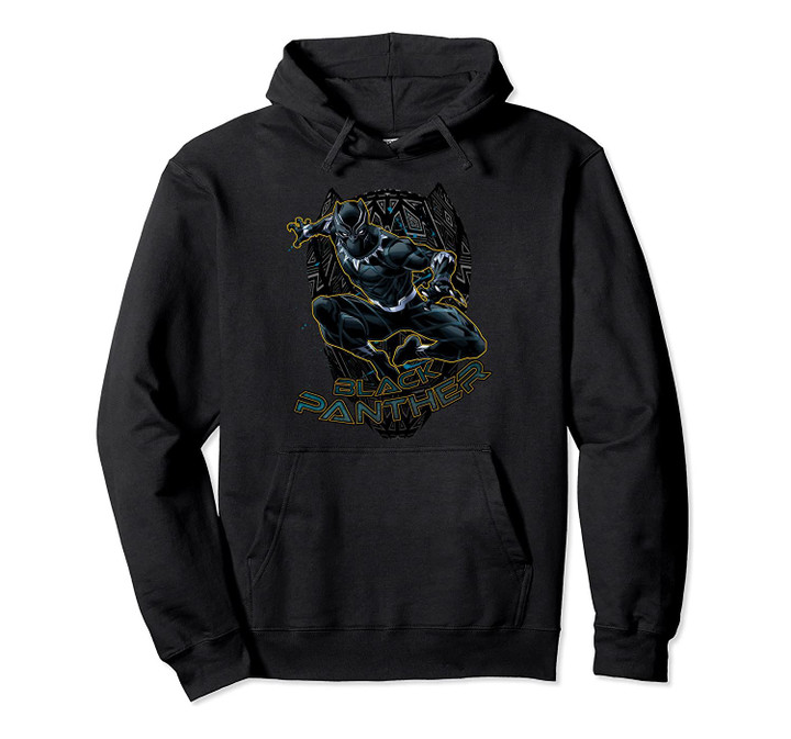 Marvel Black Panther Gold Trimmed Pounce Graphic Hoodie, T-Shirt, Sweatshirt