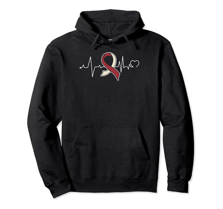 Heartbeat- Throat Cancer Awareness Gifts for Women Pullover Hoodie, T-Shirt, Sweatshirt