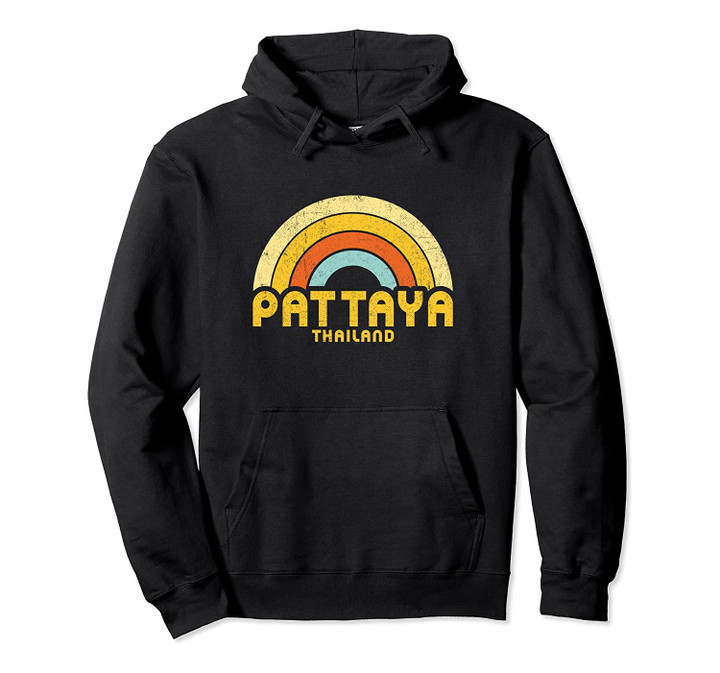 Colorful Retro Pattaya Thailand Pullover Hoodie, T-Shirt, Sweatshirt